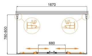 Душевой уголок CEZARES MOLVENO-AH-2/2-170/80-C-Cr-IV